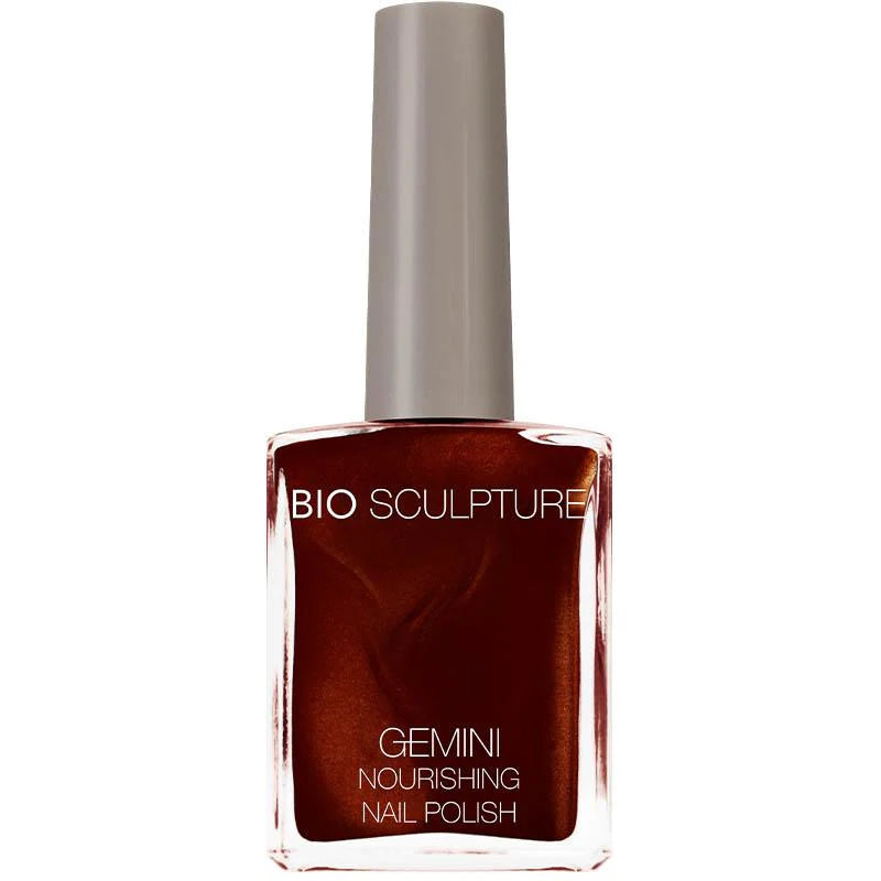 Bio Sculpture Gemini Nail Polish No. 213 Rosewood Stardust 14ml – vegan, rosewood pink nail polish with subtle shimmer for a sophisticated, elegant manicure