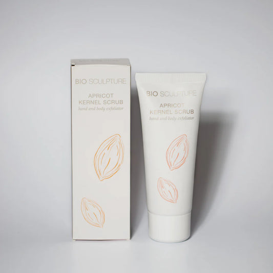 Bio Sculpture Spa Range Apricot Kernel Scrub 100ml – vegan, exfoliating hand and foot scrub with natural apricot kernels for smooth, revitalised skin