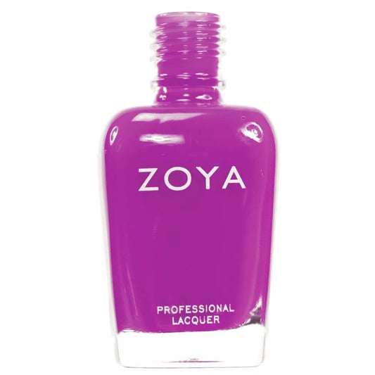 Zoya Nail Polish Charisma 15ml – vegan, ultra-bright neon magenta purple cream polish for bold, statement manicures