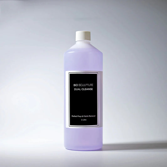 Bio Sculpture Gel Dual Cleanse – large 1 litre bottle of cruelty-free, multi-purpose nail cleanser for thorough nail preparation and salon-quality results