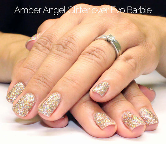 Bio Sculpture Essence Glitter Amber Angel 5g – ultra-fine amber gold glitter for sparkling, creative nail art designs