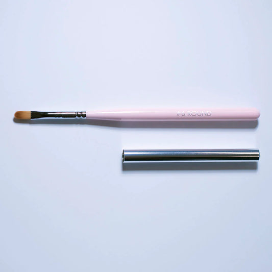 Bio Sculpture | PREMIUM SYNTHETIC NO.6 ROUND BRUSH | Precision Round Nail Art Tool with Protector
