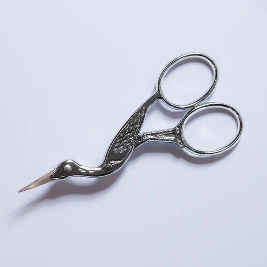 Bio Sculpture Scissor Silver Stork Curved Blade – vegan, professional-grade manicure scissors with a curved blade and elegant stork design for precise nail and cuticle trimming