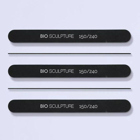 Bio Sculpture Versafile 150/240 Grit Pack of 5 – vegan, dual-grit nail files for precise shaping and gentle smoothing of natural and gel nails